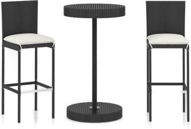 Vidaxl Barsett 3 deler svart