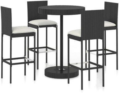 Vidaxl Barsett 5 deler svart