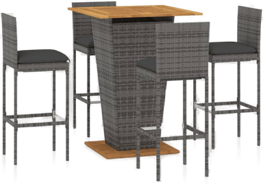 Vidaxl Barsett 5 deler grå