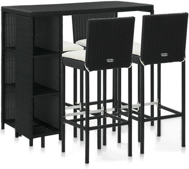 Vidaxl Barsett 5 deler svart