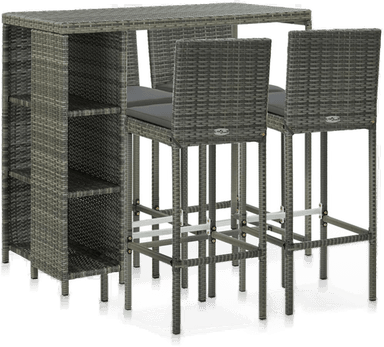 Vidaxl Barsett 5 deler grå