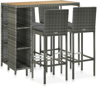 Vidaxl Barsett 5 deler grå