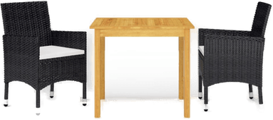 Vidaxl Hagespisegruppe 3 deler svart