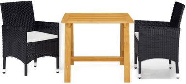 Vidaxl Hagespisegruppe 3 deler svart