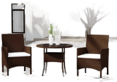 Vidaxl Hagebistrosett 3 deler