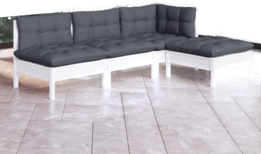 Vidaxl Hagesofagruppe 4 deler hvit