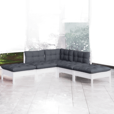 Vidaxl Hagesofagruppe 5 deler hvit