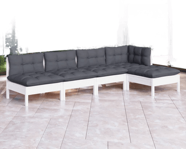 Vidaxl Hagesofagruppe 5 deler hvit