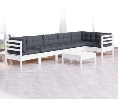 Vidaxl Hagesofagruppe 7 deler hvit