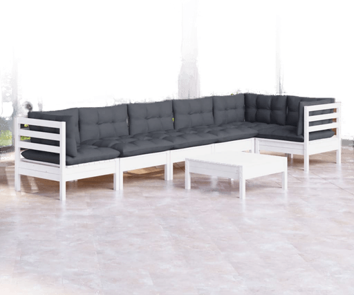 Vidaxl Hagesofagruppe 7 deler hvit