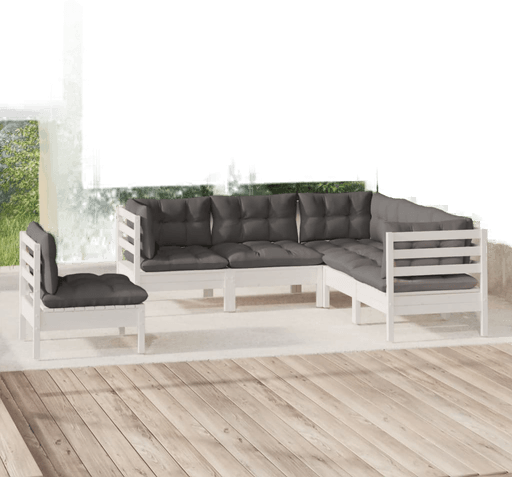 Vidaxl Hagesofagruppe 5 deler hvit