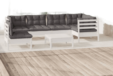 Vidaxl Hagesofagruppe 7 deler hvit