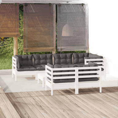 Vidaxl Hagesofagruppe 8 deler hvit