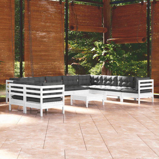 Vidaxl Hagesofagruppe 11 deler hvit