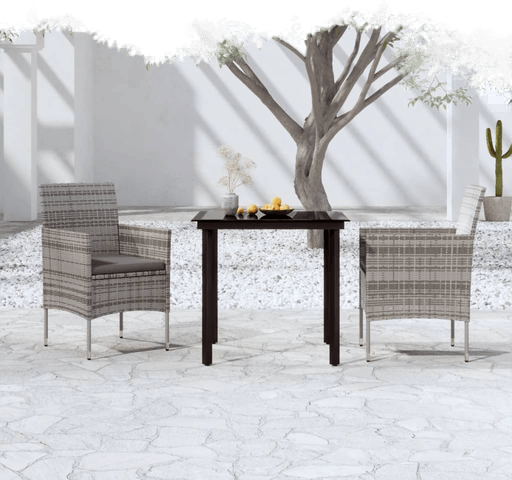 Vidaxl Hagespisegruppe 3 deler grå og svart