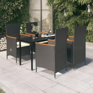 Vidaxl Hagespisegruppe 5 deler svart