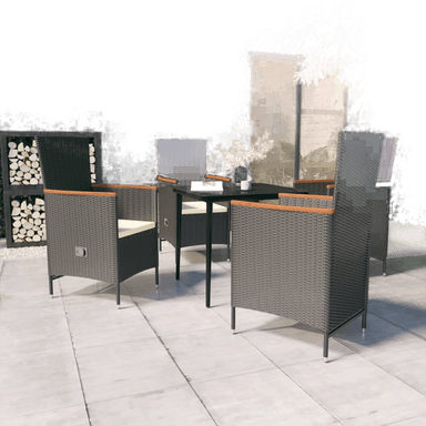 Vidaxl Hagespisegruppe 5 deler svart