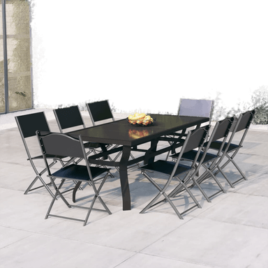 Vidaxl Utendørs spisestue 9 deler