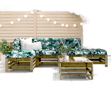 Vidaxl Hagesofagruppe 6 deler