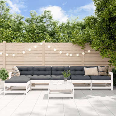 Vidaxl Hagesofagruppe 7 deler hvit