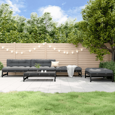 Vidaxl Hagesofagruppe svart 5 deler