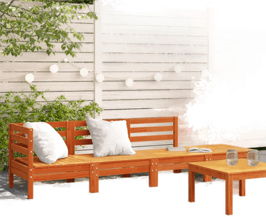 Vidaxl Hagebenk 4-seter voksbrun