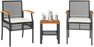 Vidaxl Bistrosett 3 deler svart