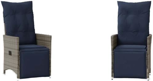 Vidaxl bistrosett 3-delt grå polyrotting