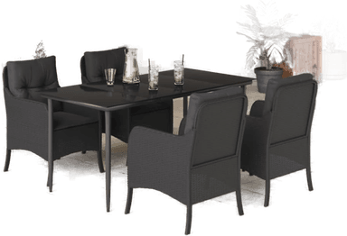 Vidaxl Hagespisegruppe 5 deler svart