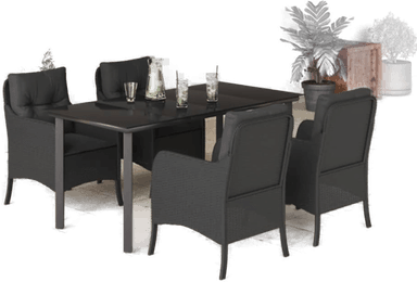 Vidaxl Hagespisegruppe 5 deler svart