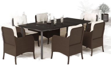 Vidaxl Hagespisegruppe 7 deler brun