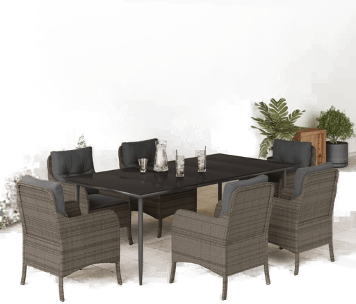 Vidaxl Hagespisegruppe 7 deler grå