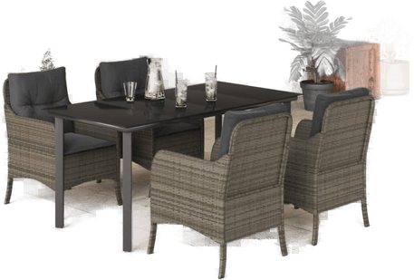 Vidaxl Hagespisegruppe 5 deler grå