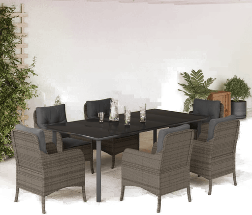 Vidaxl Hagespisegruppe 7 deler grå