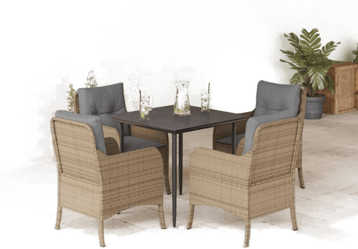 Vidaxl Hagespisegruppe 5 deler beige