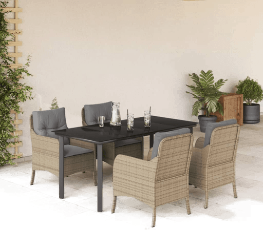 Vidaxl Hagespisegruppe 5 deler beige