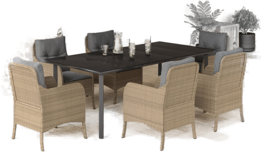 Vidaxl Hagespisegruppe 7 deler beige