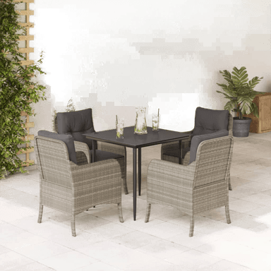 Vidaxl Hagespisegruppe 5 deler lysegrå