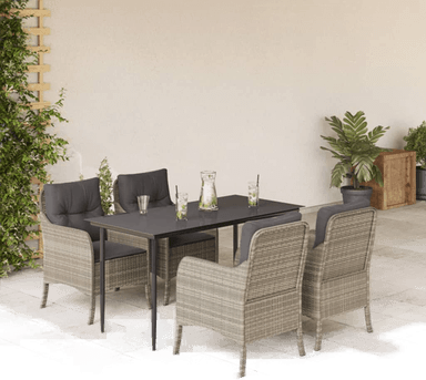 Vidaxl Hagespisegruppe 5 deler lysegrå