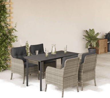 Vidaxl Hagespisegruppe 5 deler lysegrå