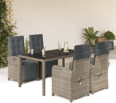 Vidaxl Hagespisegruppe 5 deler grå