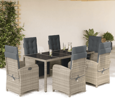 Vidaxl Hagespisegruppe 7 deler grå