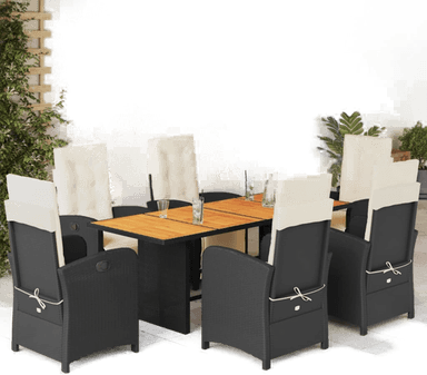 Vidaxl Hagespisegruppe 7 deler svart