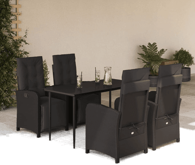 Vidaxl Hagespisegruppe 5 deler svart