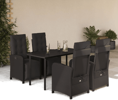 Vidaxl Hagespisegruppe 5 deler svart