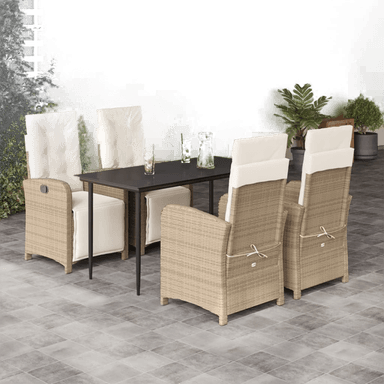 Vidaxl Hagespisegruppe 5 deler beige