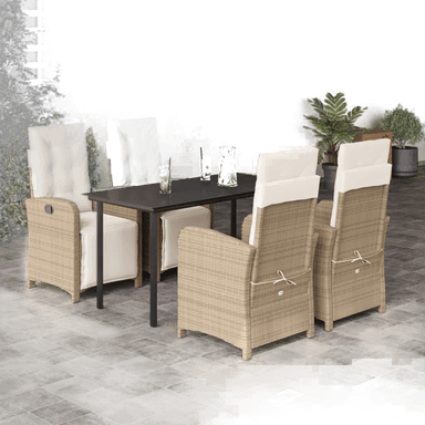Vidaxl Hagespisegruppe 5 deler beige