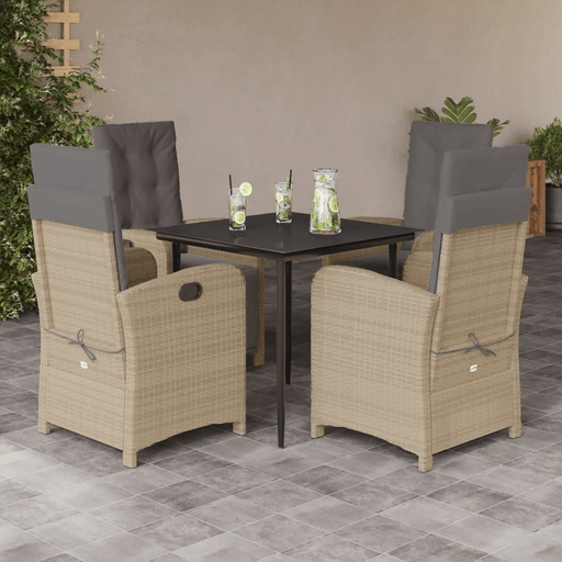 Vidaxl Hagespisegruppe 5 deler beige
