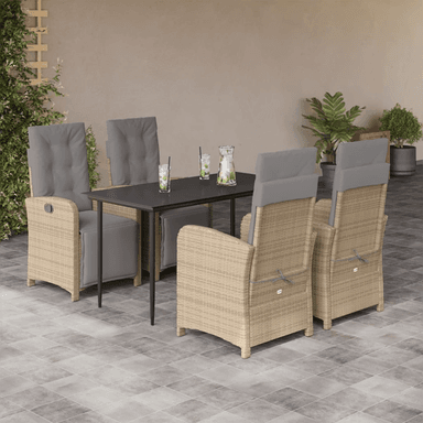Vidaxl Hagespisegruppe 5 deler beige