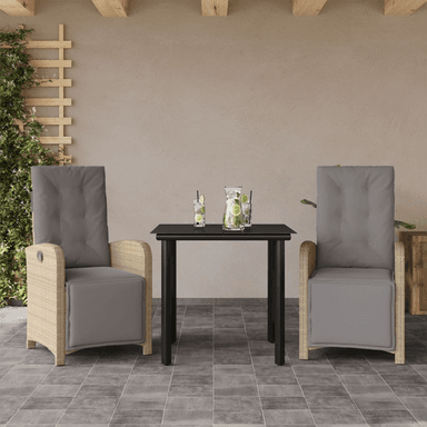Vidaxl Bistrosett 3 deler beige